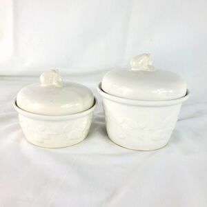 Vintage white Pear ceramic canister set